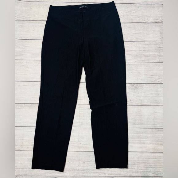 Eileen Fisher System Stretch Crepe Straight Ankle Pants Black Size Small Petite - Picture 1 of 4